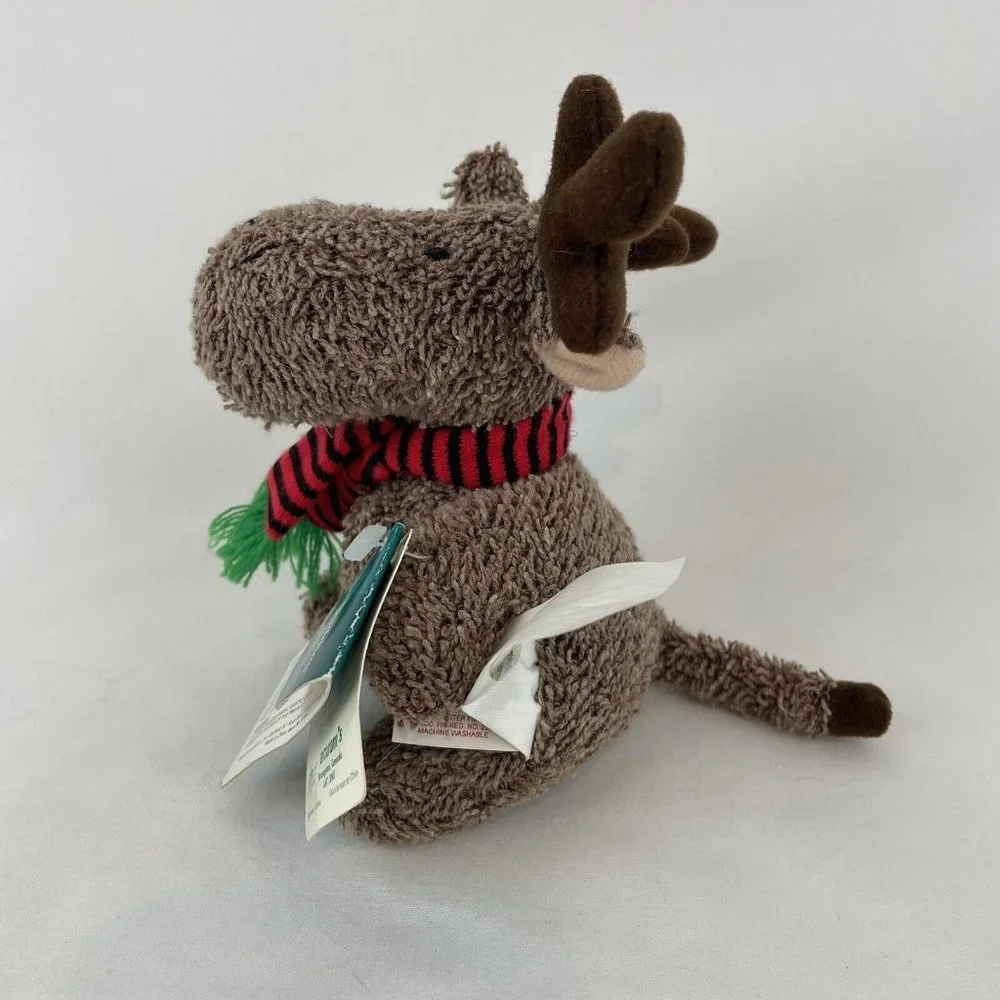 RARE Russ Home Buddies Reindeer 6” Plush 4140‎ Red Stripe Scarf Vtg 1998